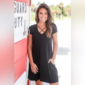 Anthropologie Entro Casual Black Dress NO Pockets